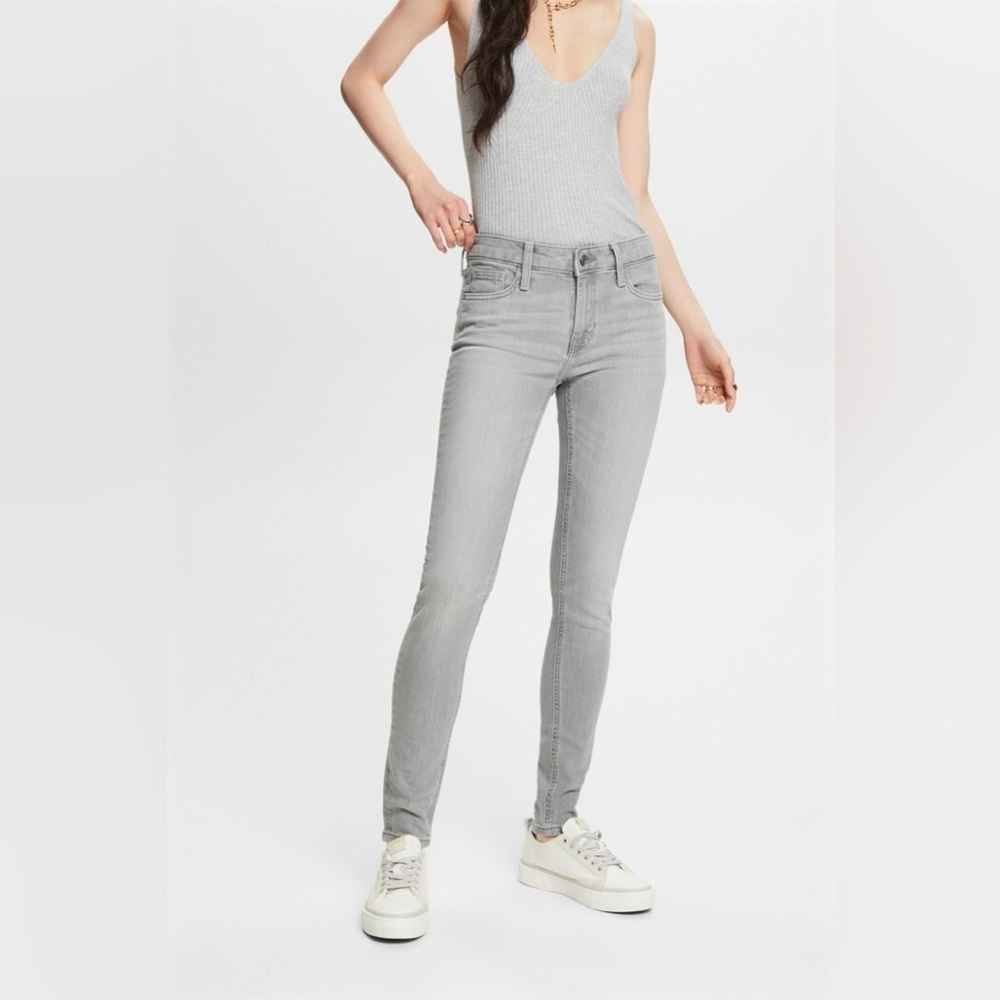 Paige Melrose Womens 27 Gray Straight Leg Jeans Stretch Denim Grunge